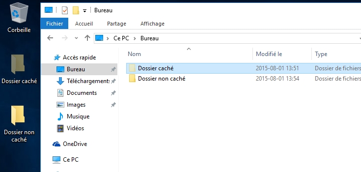 Fichiers cachés dans Windows