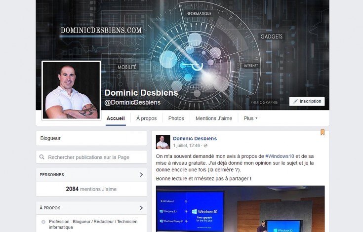 Ancienne page Facebook Web