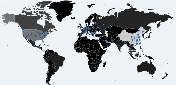 Cartes des pays touchés par WannaCry